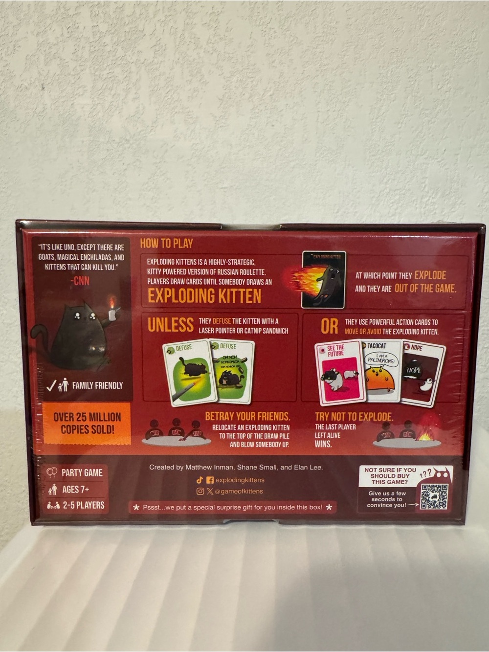 Exploding Kittens Original Edition Card Game - Red - Picture 2 of 2